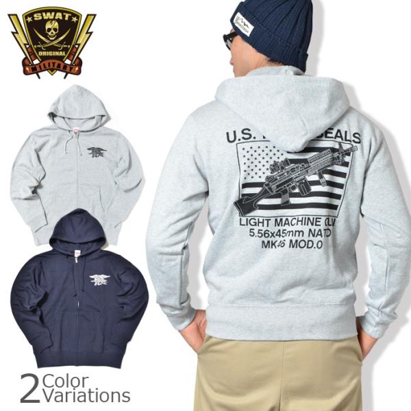 SWAT ORIGINAL�i�X���b�g�I���W�i���j NAVY SEALS "MK46MOD0" 10oz �l�C�r�[�V�[���Y �}�[�N46 �o�b�N�v�����g �t���W�b�v�p�[�J�[