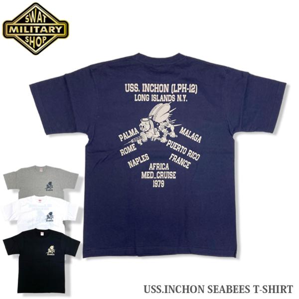 送料無料 SWAT ORIGINAL USS.INCHON SEABEES T-SHIRT メール便