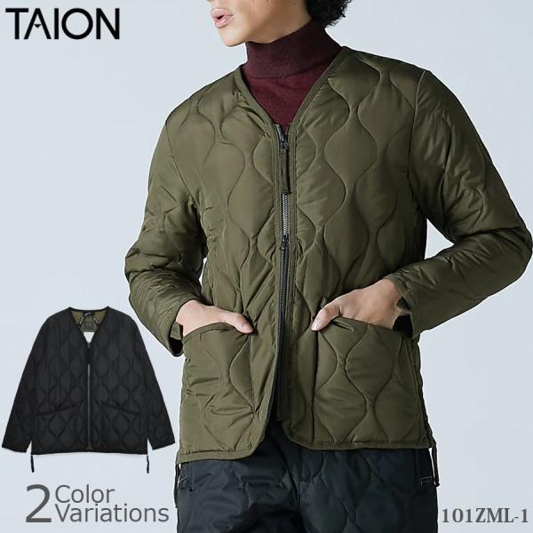 TAION(タイオン) ミリタリー ジップ Vネック ダウン ジャケット 101ZML