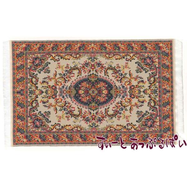 トルコ製のドールハウス用ミニチュアラグです。柄はプリントではなく、機械織りで表現されています。大きさは150ｘ250ｍｍ。シンプルで、すてきな色柄ですよ！厚みは意外にありません。※撮影用のライト、モニター、お使いの室内照明の種類により、色が...