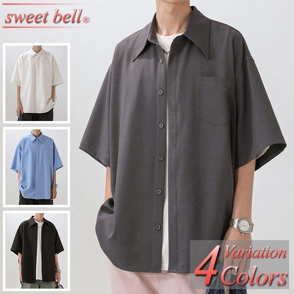 sweet bell シャツ メンズ 半袖 比翼 ドレスシャツ カジュアルシャツ