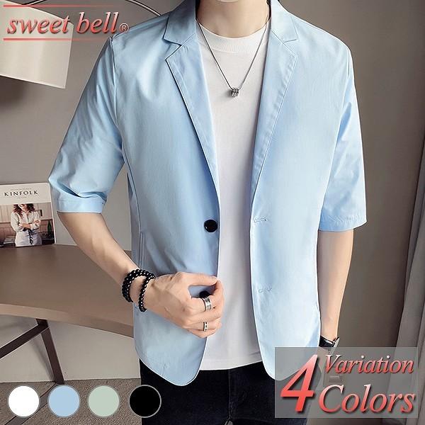 テーラードジャケット メンズ サマージャケット 夏 半袖 五分袖 薄手 涼しい クールビズ 大きいサイズ リネンジャケット ブレザー きれいめ おしゃれ U1331 X003p70a Sweet Bell メンズ店 通販 Yahoo ショッピング