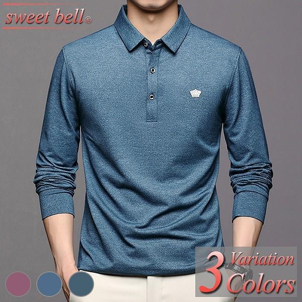 ポロシャツ メンズ 長袖 40代 50代 無地 秋 冬 春 ゴルフ カットソー 襟付き 誕生日 綿 白 黒 ホワイト ブラック ロゴ 長袖ポロ おしゃれ U p70a Sweet Bell メンズ店 通販 Yahoo ショッピング