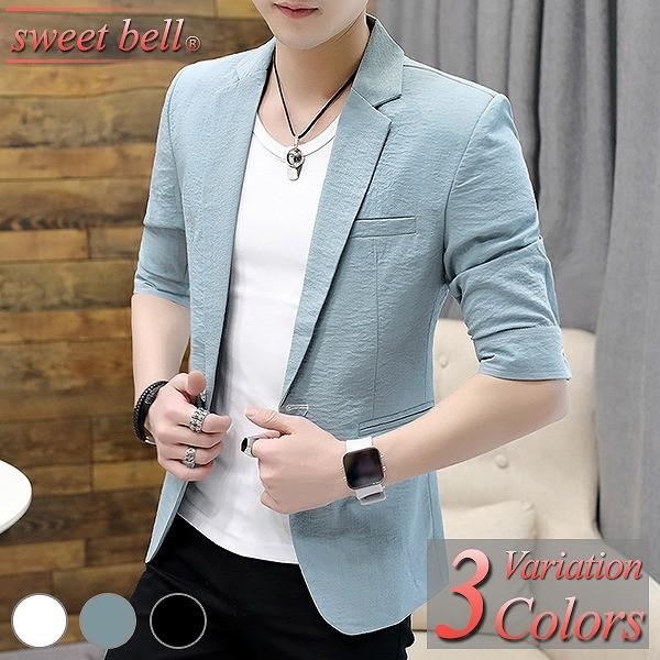 テーラードジャケット メンズ サマージャケット 夏 半袖 五分袖 薄手 涼しい クールビズ 大きいサイズ リネンジャケット ブレザー きれいめ おしゃれ U2306b Xf136p65a Sweet Bell メンズ店 通販 Yahoo ショッピング