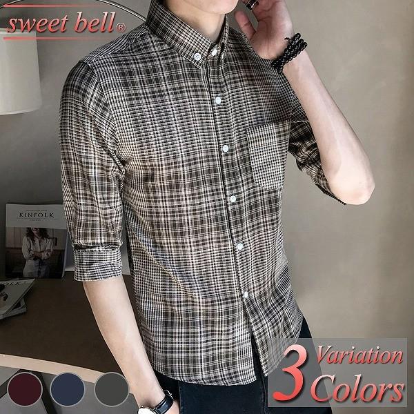 カジュアルシャツ メンズ シャツ 五分袖 七分袖 半袖 柄 夏 おしゃれ オックスフォード ボタンダウン ワーク ネル リネン アメカジ ダンガリー チェック U2b413 Cs27p45a Sweet Bell メンズ店 通販 Yahoo ショッピング