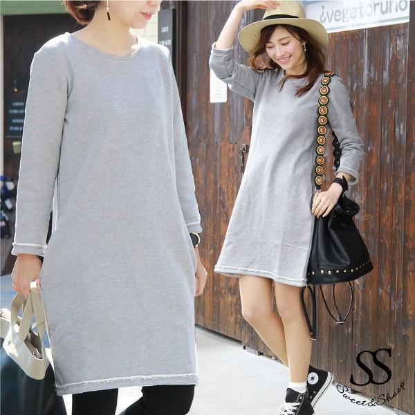 ワンピース スウェット ワンピ チュニック 無地 スエット ジャージ 綿 無地 シンプル グレー マタニティー ママ デイリー おうち服 在宅 3409 Sweet Sheep レディース フォーマル 通販 Yahoo ショッピング