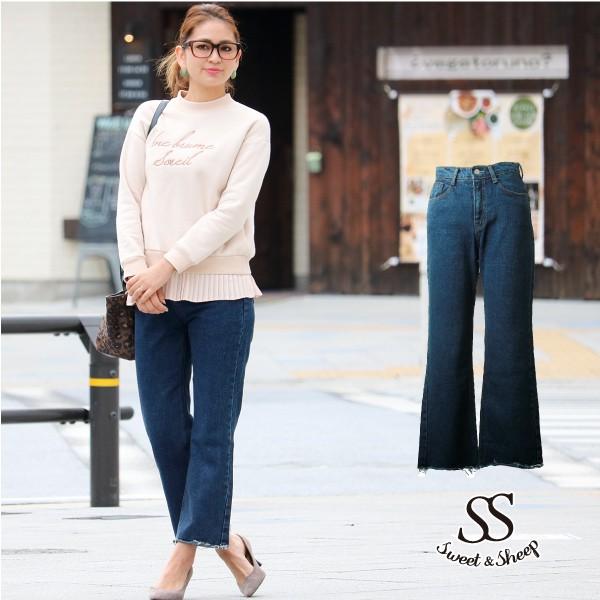 ボーイフレンドデニム ボーイズデニム デニムパンツ 大人デニム 切りっぱなしデニム Sweet Sheep 通販 Yahoo ショッピング