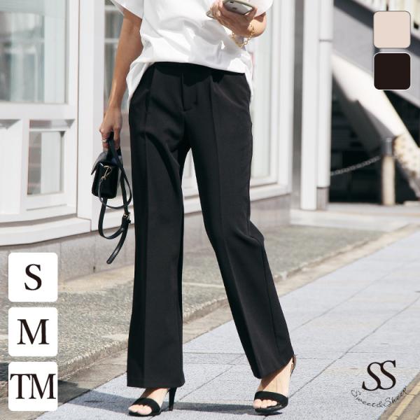パンツ レディース ボトムス フレアパンツ センタープレス スラックス