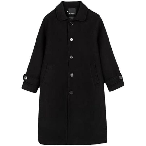 チェスターコート レディース 冬 ロングコート トレンチコート アウター 厚手 ウールコート ロング丈  黒 シンプル 防寒 防風 体型カバー 着痩せ 秋 春 おしゃれ お出かけ 通学 大きいサイズ 腰回りをカバーする上品な丈感で、年齢やシ...