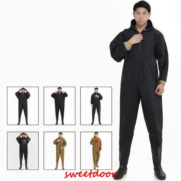 ■ 品名：防水透湿ウェーダー■ 素材：本体/PVC+ポリエステル  ブーツ部/PVC■ シーン：渓流釣り、防災、清掃、農作業、漁業水産■ カラー：全6色■ サイズ：38-47■ 季節：春、夏、秋、冬