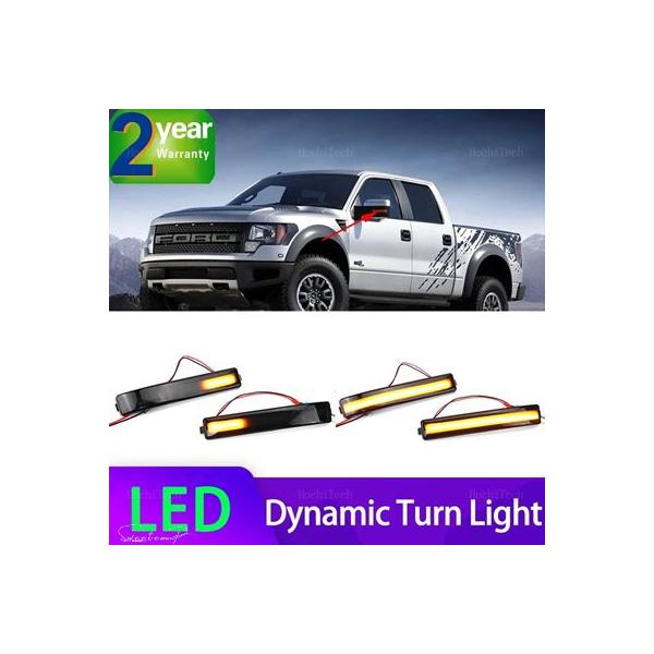互換品 2014年用 車サイドミラーウィンカーインジケーターランプ LEDダイナミックウィン フォード F150 F-150 SVT ラプター 2010年 2011年 2012年