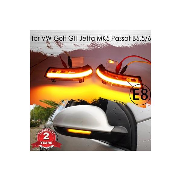 互換品 車用 LED ダイナミックウィンカーライト サイドミラーインジケーター VW 5 MK5 B5.5 B6 黒 GOLF GTI V JETTA PASSAT SHARAN SUPERB EOS
