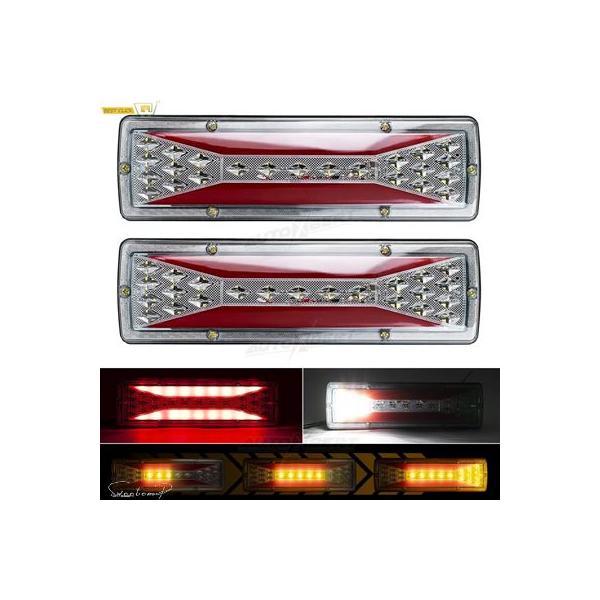 互換品 LED テールライト ダイナミックフローティングウィンカーインジケーター トラックライトアセンブリシステム テールランプ 12V 2X トレーラー