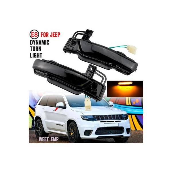 互換品 2011年~2020年用リアビューミラーウインカーランプ 車用LEDダイナミックウィンカーサイドミラーライト ジープ WK2 グランドチェロキー