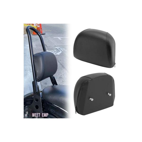 互換品 スポーツスターXL883 XL1200 883 1200 48 ハーレー バイク用ブラックPUレザーシシーバーバックレストクッションバックパッド 2004年~以降