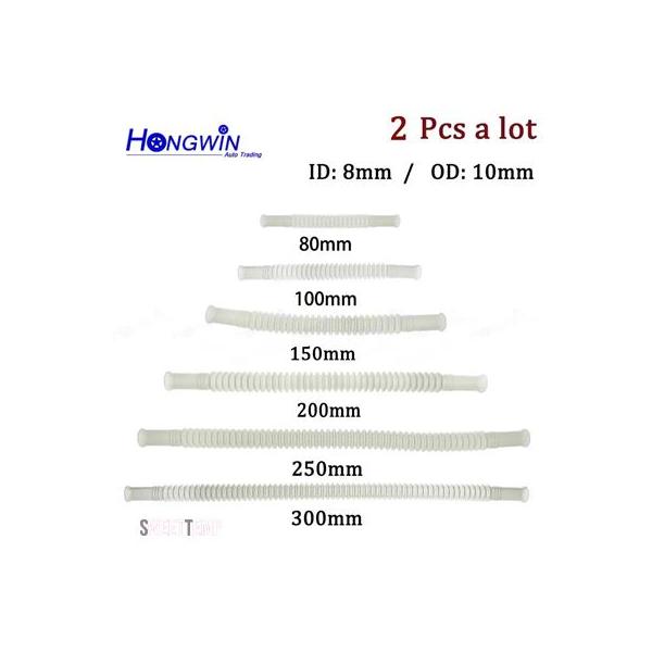 互換品 ブラックカラープラスチックナイロンチューブ燃料ポンプ用コルゲートパイプ PA11 ID8 OD10 15 20 25 30CM ロット ホワイト 2個