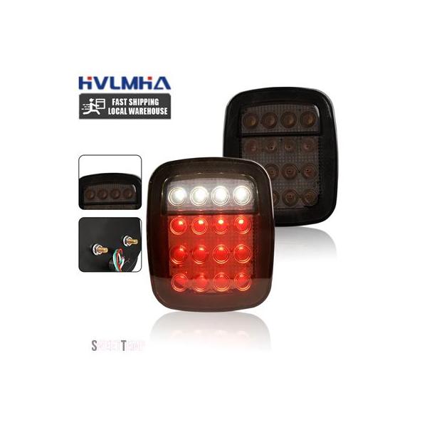 互換品 LEDテールライトアセンブリ TJ用リアランプ ランニングブレーキ付きLEDテールライト ジープ 1組 76-06年型CJ ラングラーYJ