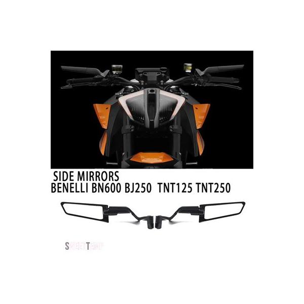 互換品 BN600 STELS600 BJ250 TNT125 135 250SP ベネリ バイクミラー ステルスウイングレット ミラーキット 調整可能ミラー回転用