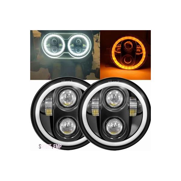 互換品 5.75"LEDヘッドライト BMW 325I用 3 5 H4ヘッドライト ホンダ ハーレー インディアン ヤマハ トライアンフ用 汎用 カー