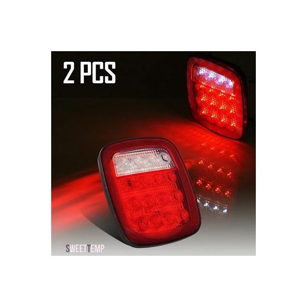 互換品 LEDリアライトストップテールリバースランニングブレーキライセンスライトラングラーTJ JKトラックトレーラーボートテールライト用 ジープ CJ
