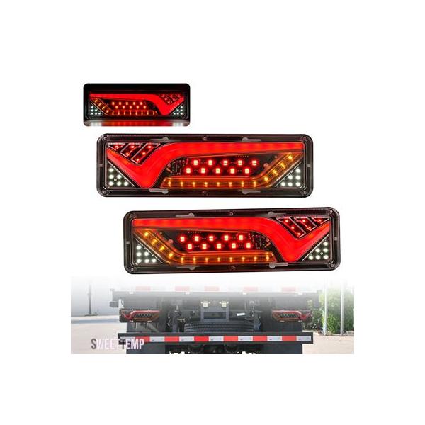 互換品 テールライト LED ウィンカー ブレーキライト トレーラー用 フォグランプ 12 24V 2個入り トラック 防水 耐震 流水 バック バス