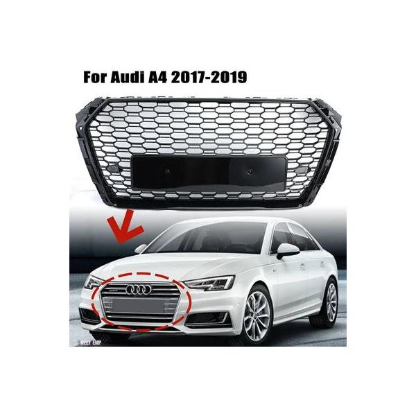アウディ A4 アバント S4 S-line B9 2017年 - 2019年 EU仕様用 フロントバンパーレーシンググリル ハニカムグリル カーアクセサリー 