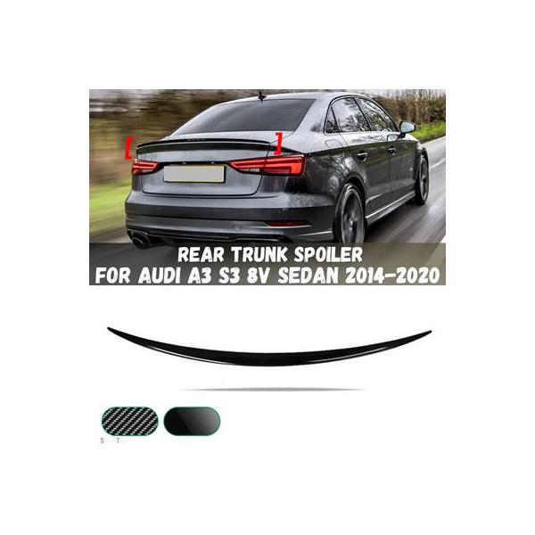 アウディ A3 S3 8V セダン 2014-2020用 ブラック/カーボンルック リアトランクリッド カー スポイラー ウィング チューニング 外装アクセサリ