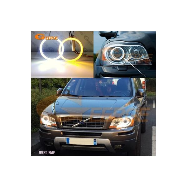 互換品 フェイスリフトキセノンヘッドライト超高輝度スイッチバックデイライトウィンカー LED エンジェルアイキットハローリング ボルボ XC90 275 I