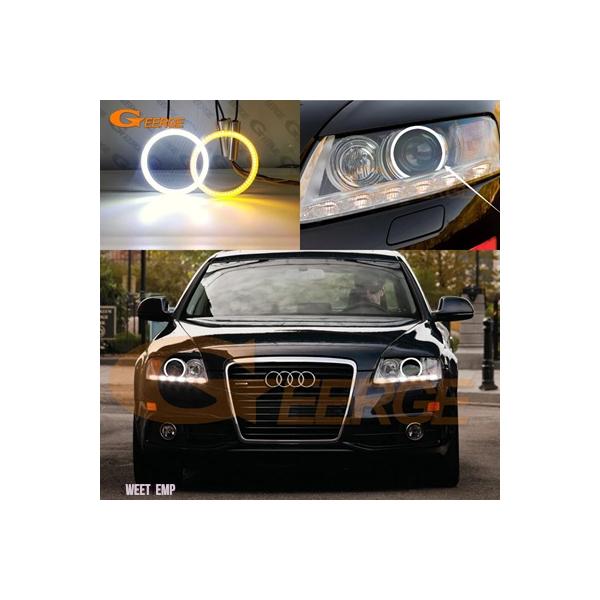 互換品 アウディ A6 S6 RS6 C6 キセノンヘッドライト超高輝度デイライトウィンカー SMD LED エンジェルアイズハローリングキットカーアクセサリー