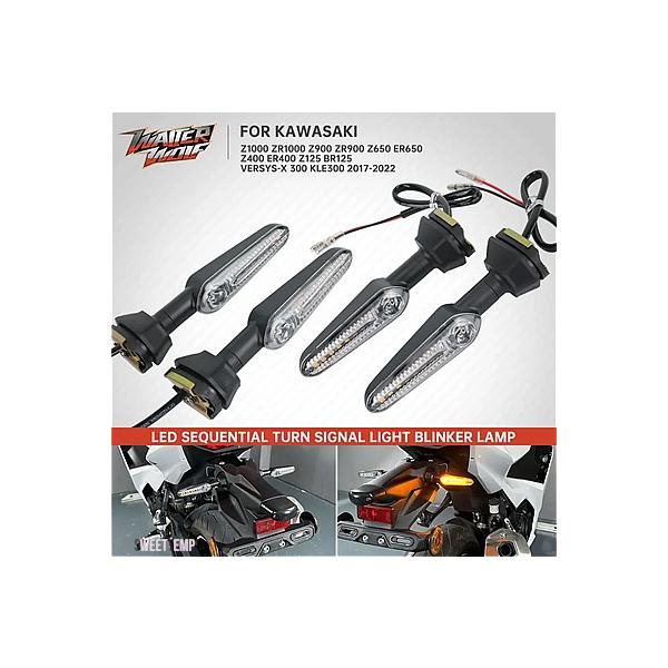 互換品 流れるウィンカーライト LED ウインカー カワサキ 2017-2022 Z1000 ZR1000 Z900 ZR900 Z650 Z400 650 400 Z125 KLE300 CE ER フラッシャー