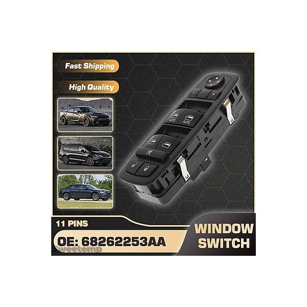 互換品 車用電動マスターパワーウィンドウスイッチロックスイッチ クライスラー ダッジ 300 MK2 MK7 2015-2019 68262253AA パシフィ