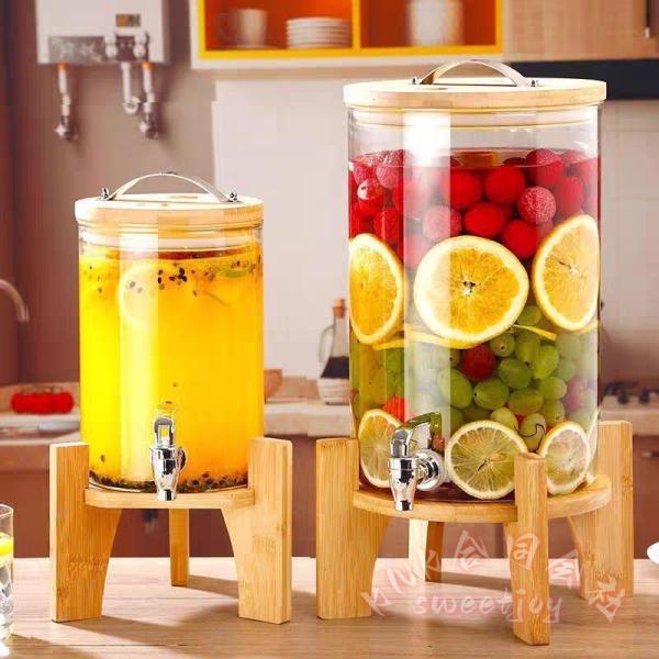 冷水筒 ドリンクサーバー ガラス貯蔵タンク KNK(株) 大容量 ガラスポット ステンレス蛇口 保存瓶 ドリンクディスペンサー 梅酒 ジュース ビール 保存