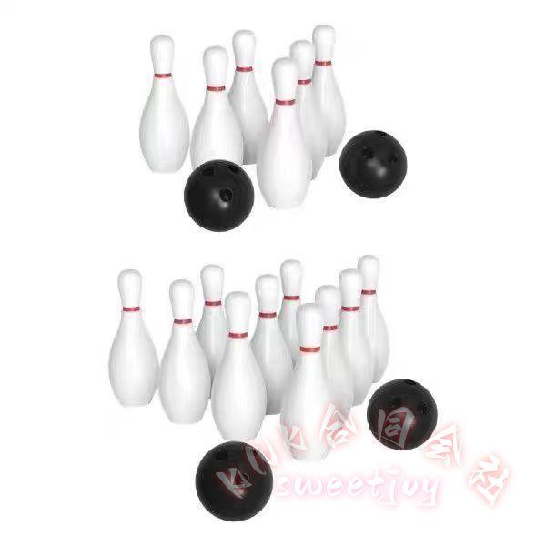 子供向けボウリングセットグッズ 10本のミニピンと2つのボールのおもちゃと小さなプラスチックボーリングセット楽しい室内ゲームは子供と大人のための大きいギフ