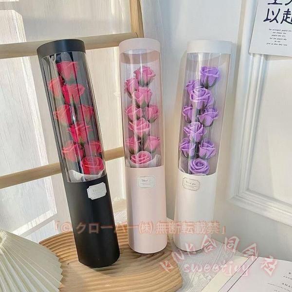 バラの花束、包装、高級な贈り物箱カラー：ピンク、レッド、パープル【おすすめ用途】父の日 母の日ギフト 2023 母の日プレゼント 贈り物 mothersday クリスマス バレンタイン 教師の日 七夕 ハロウィン イースター 子供の日 女性...