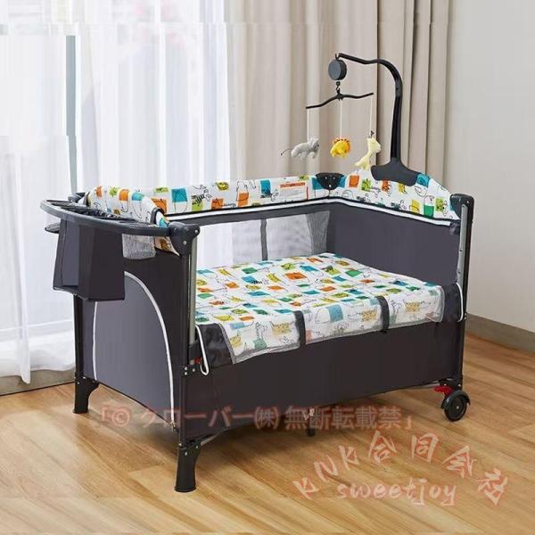 【商品詳細】対象:0ヶ月 ~ 72ヶ月 材料：合金、スポンジ、オックスフォード布 展開サイズ:110*76*77cm 重さ:10kg【多機能】プレイヤード、揺りかご、昼寝ベッドに合わせて多機能ベビーベッド、毎日を快適に過ごせる、お昼休みお食...