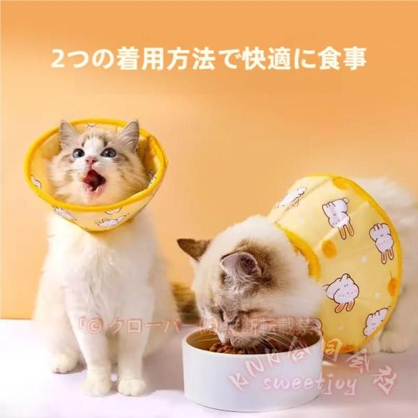 エリザベスカラーの機能猫ケガや皮膚病にかかった時の傷舐め防止、噛み防止に役立ちます！皮膚病、美容、傷害、かゆみ、赤みや手術の回復の過程等で、舐めたり、噛んだりする行為に対して保護効果を得られます！軽量素材＆静かソフト軽く素材を採用して、柔ら...