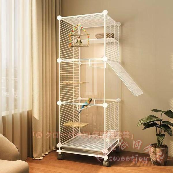 注：足場のデザインは更新されましたので、ご了承ください。1. このケージは鳥が快適に飛ぶのに十分な広さで、複数の小鳥が飛んだり、運動したり、遊んだりするのに十分なスペースがあります。インコ ケージ 底にキャスターがついていますので、自由に移...
