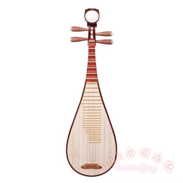 本体サイズ：長105ｃｍ中国の宮廷音楽を代表する民族楽器、「中国琵琶」の上質タイプセット。演奏では、安座した膝の上に鹿頚を左手に持ち、 琵琶が真横になるように姿勢を正して撥を右手に持ちます。管絃と謡物の伴奏に 用 いられます。琵琶本体は上質...