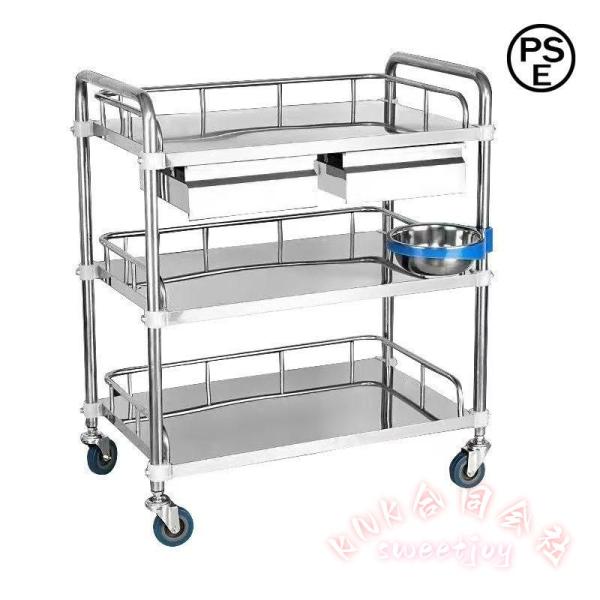 高品質の素材：この多機能サービストロリーは、ステンレス鋼で作られ、耐久性があり、耐食性があります。テーブルトップは滑らかで明るく、ニーズを満たすことができます。多機能ワゴン車：多機能で、どこでも使用可能。療養院、歯科病院、診療所、病院、配置...