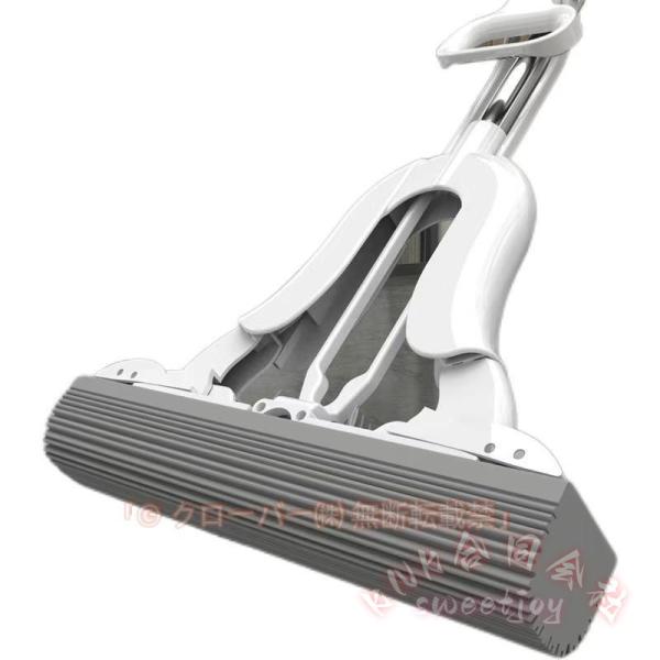 【高品質素材】このスポンジモップは高品質のPP、ステンレス鋼、ゴムスポンジ（PVA）などの素材で作られており、洗浄効率が高くなります。 使いやすく、掃除が早く、軽量で耐久性があり、安全で無臭です。【調整可能なハンドルデザイン】モップのハンド...