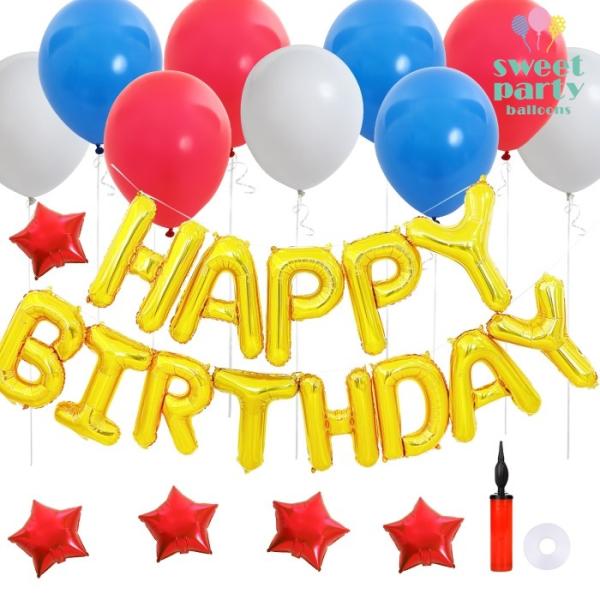 誕生日 飾り付け ハーフバースデー バルーン 風船 バースデー バースデーバルーン 誕生日バルーン バルーンアート ヘリウムガス 浮く セット 爆買