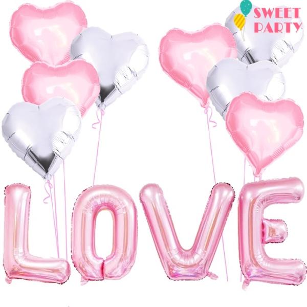 風船 ハート 誕生日 飾り付け ハート 風船 バルーン 飾り付け バルーン 風船 ハート プロポーズ 結婚式 結婚記念日 サプライズ バルーン  お祝い セット ピンク