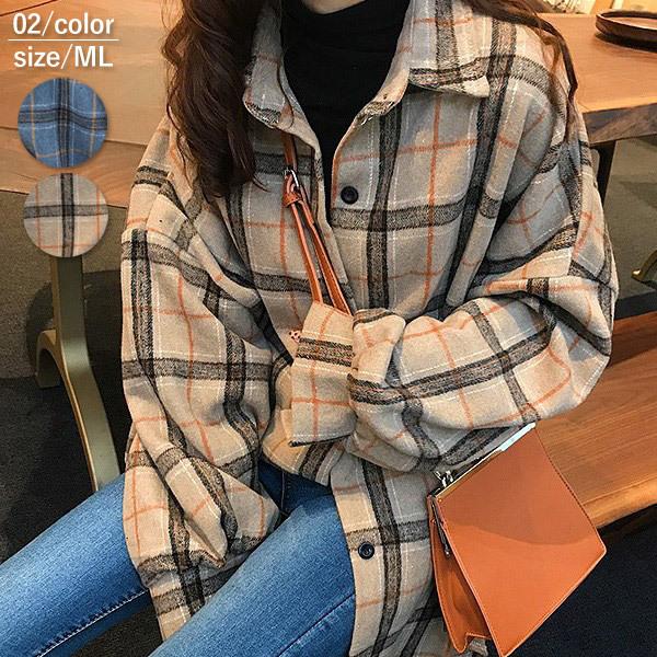チェックシャツ レディース 韓国 カジュアル 大きいサイズ 長袖 おしゃれ ロング V126 V126 Import Shop Swift 通販 Yahoo ショッピング