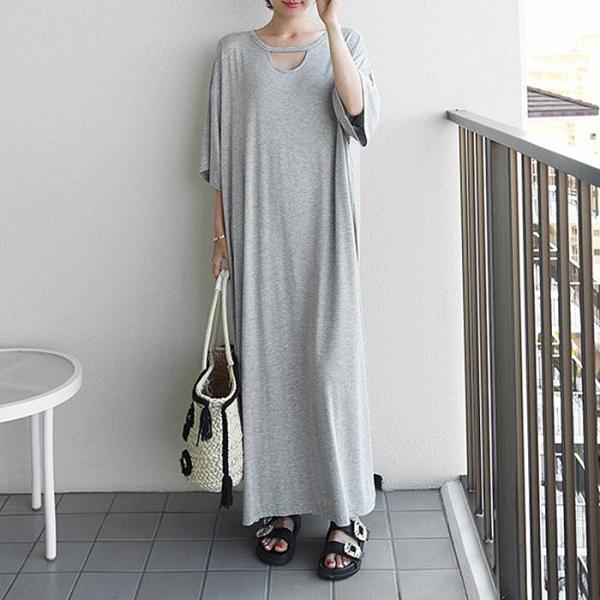 ワンピース ロング マキシ丈 Tシャツワンピ 半袖 5分袖 カジュアル レディース カットソー 無地 ゆうパケット送料無料 郵3 W6 Buyee Buyee Japanese Proxy Service Buy From Japan Bot Online