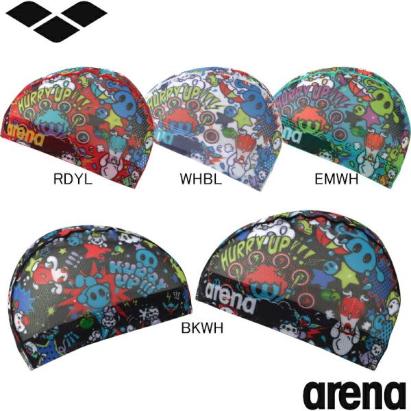 ◇スタイル◇アリーナくんメッシュキャップ両面同一(アリーナロゴは片側のみ)適合サイズ M:50-55cm L:54-59cm日本製公式大会使用可◇特　徴◇arenaのアイコンであるアリーナくんシリーズのメッシュ素材のスイムキャップ天候をテー...