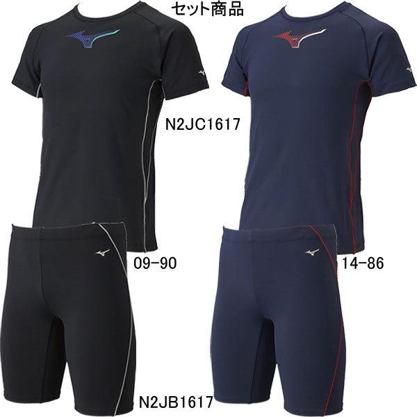 ミズノ Mizuno 男性用 フィットネス水着 メンズ保温半袖ラッシュガードn2jc1617 ハーフスパッツn2jb1617セット N2jc1617 N2jb1617 スイムショップ 通販 Yahoo ショッピング