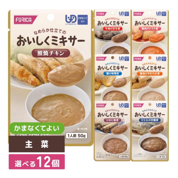 介護食 レトルト ミキサー食 おいしくミキサー ペースト食 かまなくてよい 選べる主菜 12セット