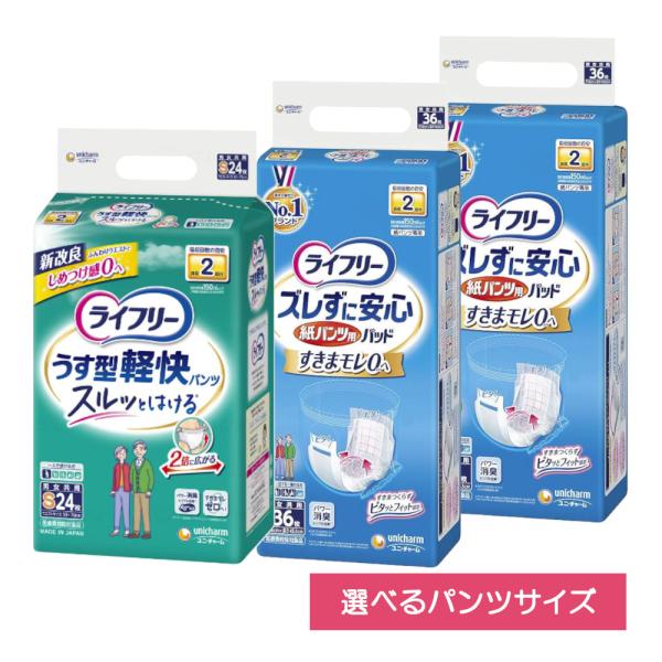 ライフリー紙パンツ 大人用紙おむつ 紙パンツ専用 尿とりパッド うす型軽快パンツ セット 介護 失禁