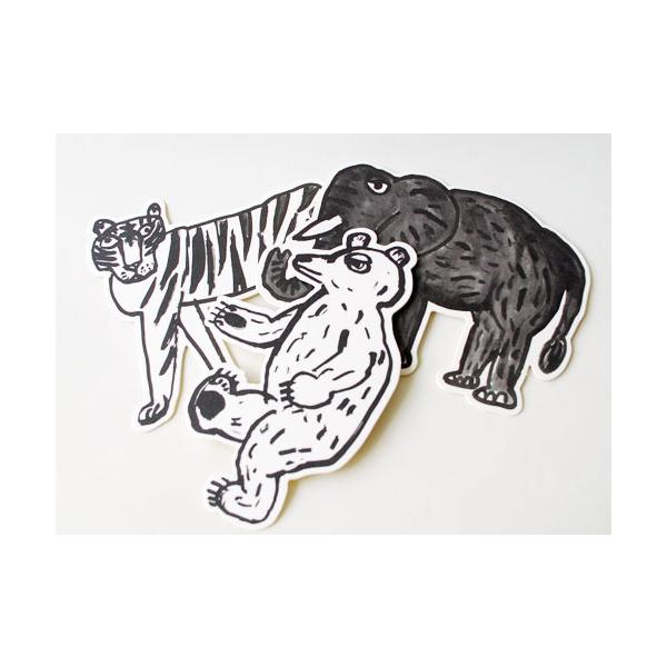 アーティストベア♡ks' bear&クロスホワイトボード&ポストカード3点セット 三沢厚彦 ANIMALSドローイングポストカード（ぞう とら