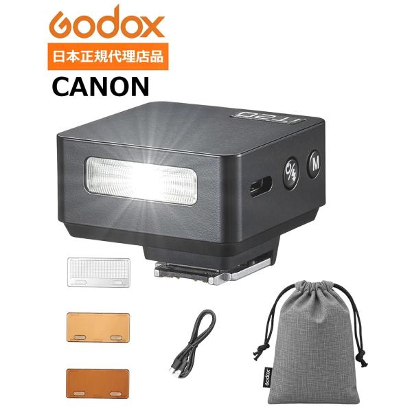 日本正規代理店品 Godox iT20-C TTL自動発光 Mマニュアル発光 オンカメラフラッシュ 軽量設計 CANON キヤノン ブラック iT20C